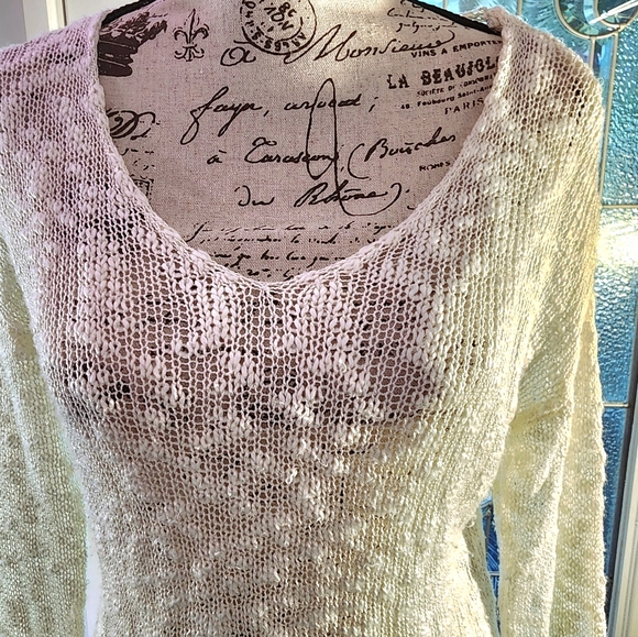 Cozy White Spring/Summer Beach Sweater M - Picture 2 of 6